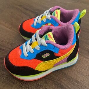Cute Puma Toddler 4C Future Rider Sneakers Colorful Casual Shoes Size 4 Preowned